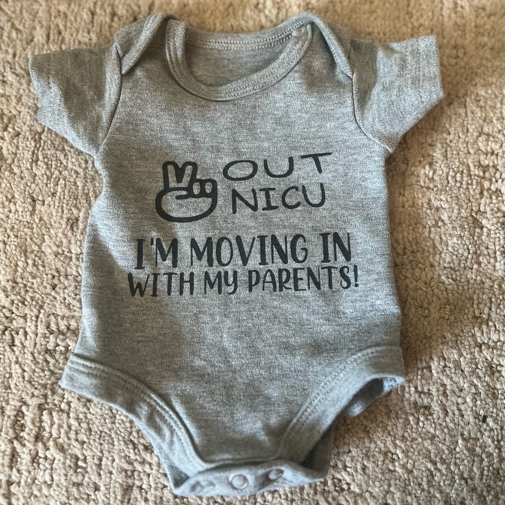 Preemie onesie peace out NICU